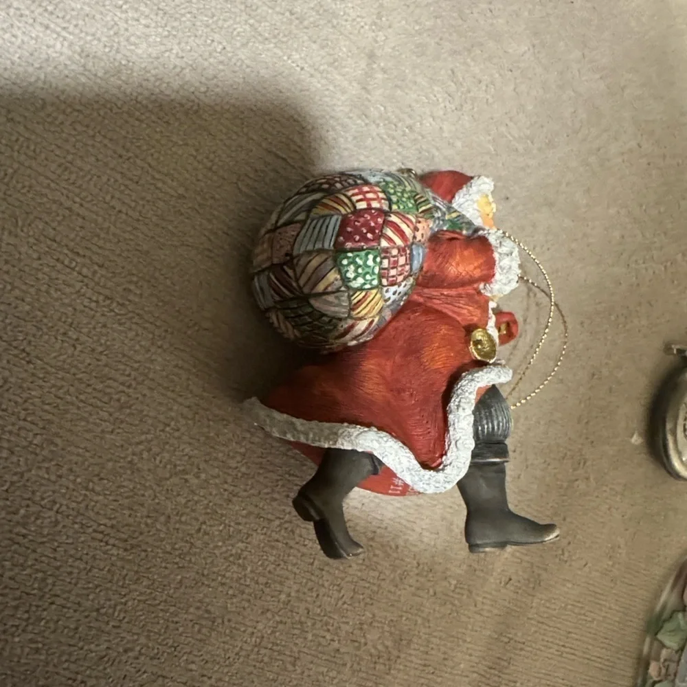 Handcrafted Santa Claus Ornament - Red and White